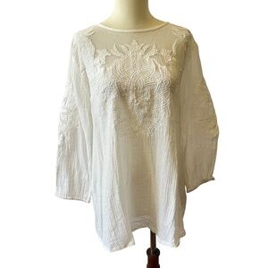 CULTURE TOP LG NWT LACE EMBROIDERY BOHEMIAN DAINTY FEMININE DELICATE COTTAGECORE